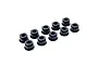 Ten black RC Maker Delrin lower ball cups arranged in rows against a clean white background.