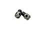 Close-up studio shot of two small metal RC Maker anti-roll bar adaptor shafts with threaded ends and slotted screw heads against a white background.