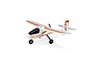 HobbyZone AeroScout S 2 1.1m RC airplane in white, orange, and grey livery viewed from the front right side.