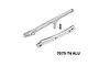 GPM aluminium front and rear chassis braces in silver with mounting hardware and 7075-T6 ALU text.