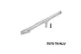 GPM silver aluminium rear chassis brace with mounting screw on a plain white studio background.