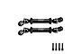 Two black GPM Racing centre CVD driveshafts and four small screws displayed against a plain white background.