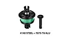 GPM Racing complete RC differential with green aluminum housing, black steel ring gear, and a separate pinion gear on a white background.