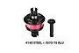 GPM red and black complete front or rear differential with bevel gear and steel/aluminium construction on white background.