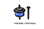 GPM Racing blue and black complete centre differential with gear and shaft on a white background with text reading 4140 STEEL + 7075-T6 ALU