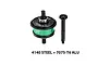 GPM steel and aluminium complete centre differential with green housing and companion gear on white background