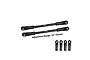 GPM adjustable rear upper toe links in black with metal shafts and additional plastic rod ends shown on a white background.