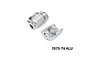 Two silver aluminium shock cap protectors with GPM Racing branding and text 7075-T6 ALU in the corner.