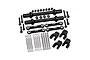 GPM Aluminium Front & Rear Sway Bar Set in black, showing sway bars, links, brackets, and hardware on a white background.
