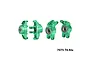Green anodized aluminium steering and rear hubs set with pre-installed bearings for RC cars against a white background.