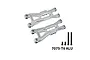 GPM aluminium front lower suspension arms in silver with included screws and text 7075-T6 ALU against a white background.