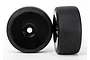 Traxxas 3.3" Rear S1 Slick Tyres on Black Dish Rims - Glued Wheels 2Pcs 6473
