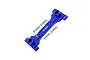 GPM Aluminium Rear Chassis Brace in blue with four mounting screws displayed against a plain white background.