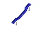 GPM aluminium front lower chassis brace in blue with included mounting screws on a white background.