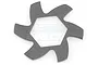 A gunmetal grey aluminium brake disc fin for RC vehicles featuring a six-pointed star design with a hexagonal center hole.