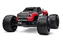 ARRMA Granite MEGA 1/10 scale RC monster truck in red and black, featuring large off-road tires and a detailed body shell.