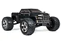 ARRMA Nero Big Rock BLX 1/8 scale RC monster truck in matte black with large off-road tires and chrome wheels.