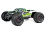 ARRMA Nero BLX 1/8 scale RC monster truck with green, black, and white bodywork, large off-road tires, and red wheel nuts on a white background.