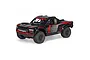 ARRMA MOJAVE 6S 1/7 EXB desert truck in black with red and grey sponsor graphics on a clean white background.