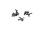 A set of black countersunk screws arranged into distinct groups on a clean white background.