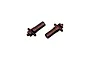 Two dark metallic differential output shafts shown against a plain white studio background.