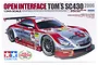 Tamiya 1/24 scale Lexus SC430 2006 Tom's Open Interface plastic model kit box art featuring a red and silver race car.