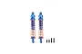 GPM aluminium 115mm adjustable rear heavy-duty shocks in blue with orange springs and mounting hardware.