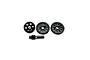 Reefs RC XP Dual Dig Gear Set featuring three black metal gears and a matching pinion shaft on a white background.