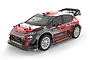MJX RC Citroen C3 RC Rally Car electric brushless 4WD in 1/14 scale, featuring detailed red, white, and black livery against a clean white studio background.