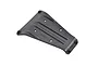 A black RPM rear bumper mount for the Traxxas X-Maxx RC truck, shown from a top-down angle against a white background.