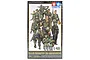Tamiya 1/48 scale German WWII Infantry on Manoeuvres plastic model kit box art showing various soldiers in field uniforms.