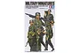 Tamiya 1/35 scale German Machine Gun Crew on Maneuver model kit box art featuring five soldiers in uniform.