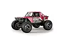 Studio product shot of the Maverick Scout24 Flux 1/24 scale electric 4WD RC rock crawler in red against a white background.