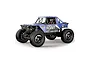 Studio product shot of the Maverick Scout24 blue 1/24 scale electric 4WD RC rock crawler showing its detailed body and large tires.