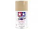 A 100ml can of Tamiya AS-15 Tan (USAF) spray paint for aircraft models, featuring a tan cap and white label with the Tamiya logo.