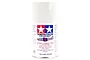 A 100ml can of Tamiya AS-16 Light Grey (USAF) spray paint for aircraft models, featuring the Tamiya logo and safety warnings on a white background.