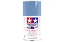 A 100ml can of Tamiya AS-19 Intermediate Blue spray paint for aircraft models, featuring the Tamiya logo and safety warnings on a white background.