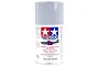 A 100ml can of Tamiya AS-25 Dark Ghost Grey spray paint for aircraft models, featuring the Tamiya logo and safety warnings on a white background.