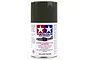 A 100ml can of Tamiya AS-30 Dark Green 2 spray paint for aircraft models, featuring the Tamiya logo and safety warnings on a white background.