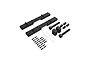 Arrma Bodyshell Lock Plastic Parts Set for Mojave 6S V3 showing brackets, screws, clips, and small components.