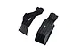 Axial black plastic rear inner fender liners for an RC vehicle shown on a white background.
