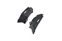 Axial front inner fender liners in black plastic, shown from a top-down studio angle on a clean white background.