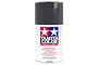 A 100ml can of Tamiya TS-82 Rubber Black lacquer spray paint, featuring the Tamiya Color logo on a white background.