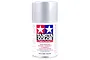 A 100ml can of Tamiya TS-83 Metallic Silver lacquer spray paint for plastic models, featuring the Tamiya logo and safety warnings on a white background.