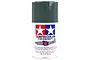 A 100ml can of Tamiya AS-21 Dark Green 2 (IJN) spray paint for aircraft models, featuring the Tamiya logo and an illustration of a fighter plane.