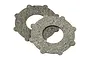 Two circular HPI Racing slipper clutch pads with small tabs around the outer edge, shown against a white background.