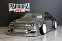 A painted gray Pandora RC Toyota Mark II JZX100 body shell with BN Sports style kit, deep dish white wheels, and a front intercooler visible.