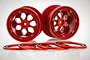 HSP 2.2" Orange Aluminium Black Beadlock Rims 2Pcs 180004