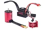Surpass Hobby brushless motor and waterproof 60A ESC combo set with a red heatsink on a white background.