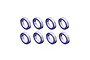 Eight RGT rubber shielded ball bearings arranged in two rows of four on a plain white background.